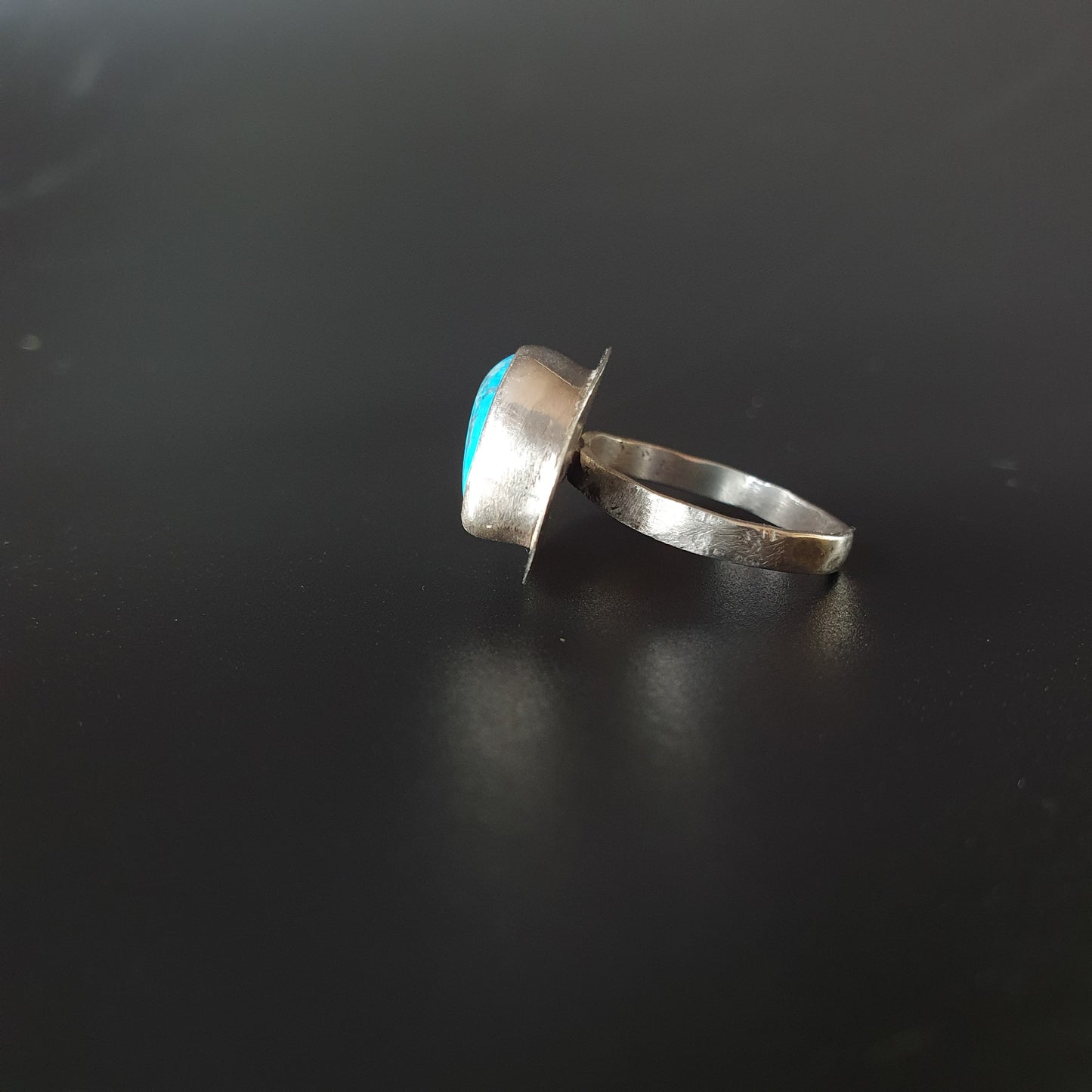 Turquoise ring handmade jewelry boho gifts in sterling silver 925
