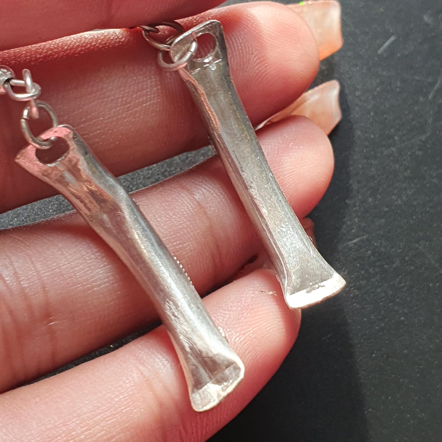 Vintage-Style Curved Silver Dangle Earrings with Intricate Floral Detailing, Indian Ethnic Jewelry, Unique Gifts Dangle Drop Long Earrings