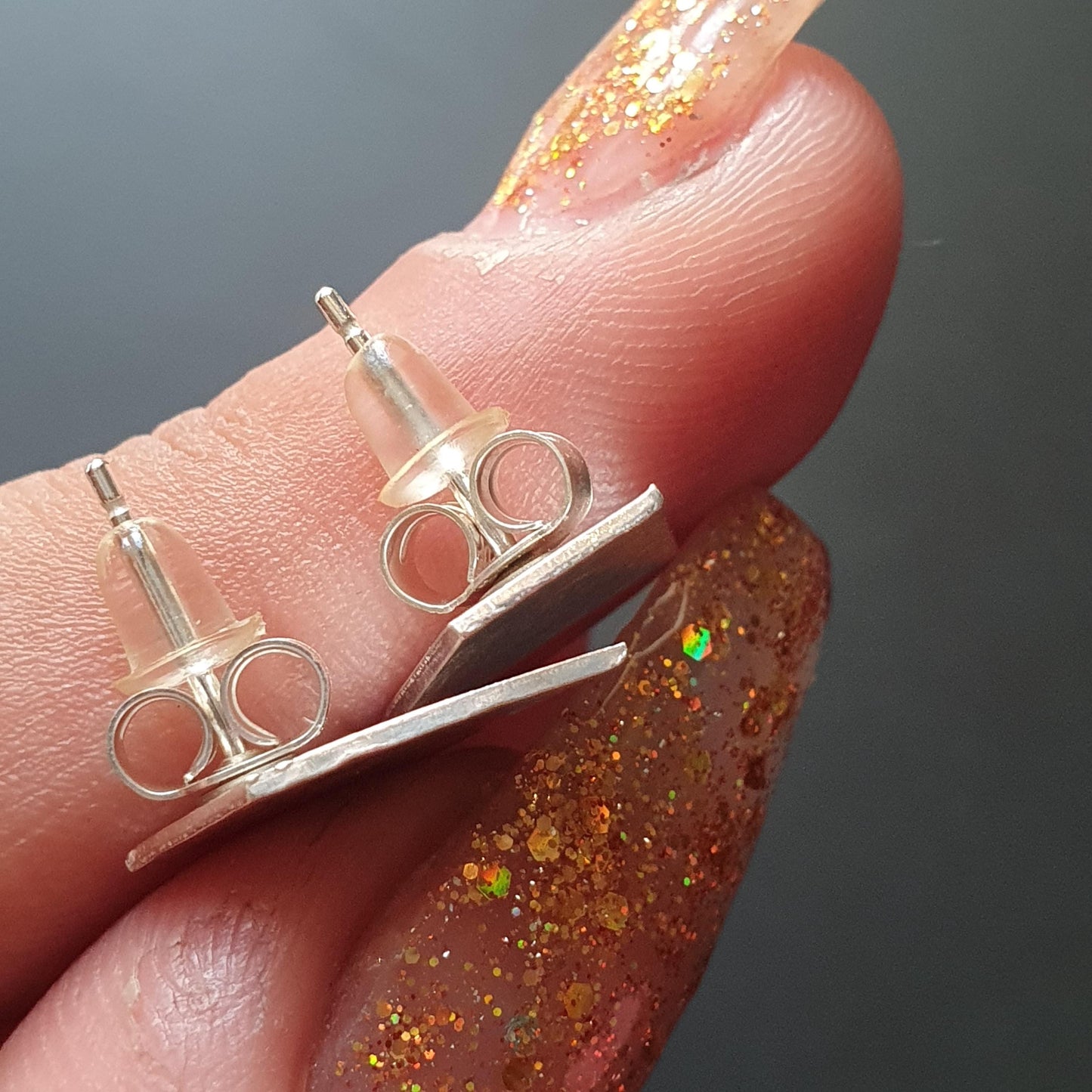 Rhombus shape Geometric stud earrings, 925,silver,hammered frosted finish, contemporary versatile gifts,unique jewelry, formal,modern, studs