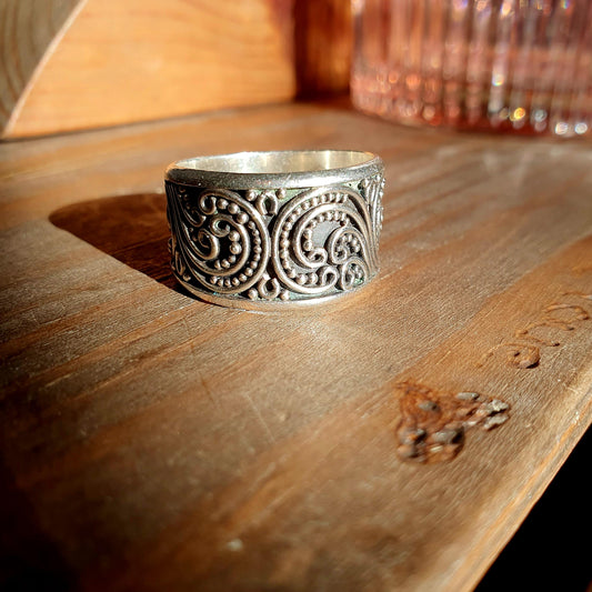 925 Band ring, Suarti Ring, Filigree Ring, Sterling Silver Ring, Statement Ring, Unisex ring, Mens rings, Boho Ring, Jewellery,Thumb Rings