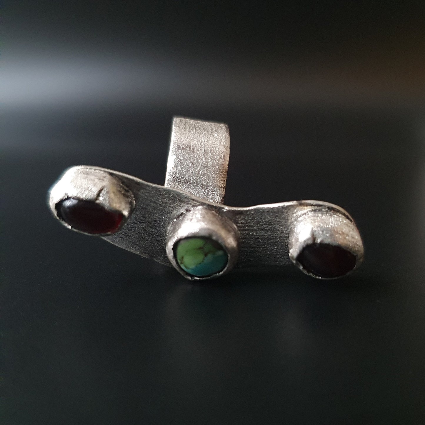 Handmade gifts,  unique gifts, Sterling silver ring, jewelry, rings, Multi-stone rings, abstract quirky designer ring, turquoise gemstone,