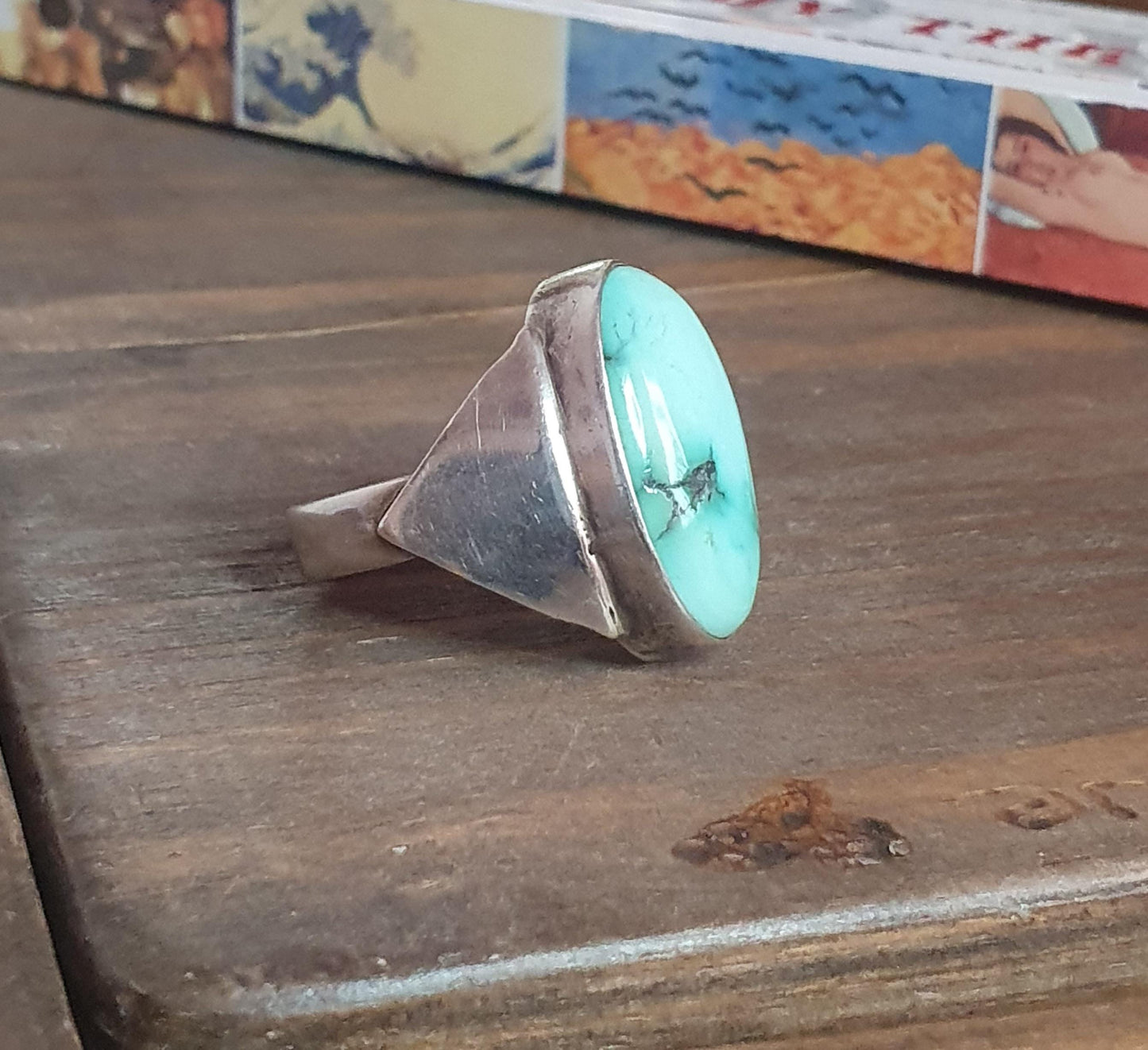 Turquoise Ring, Oval Ring Unisex, Unique Charming Chunky Oversized Gemstone Rings,Navajo Southwest Style, Boho,Metaphysical Properties,925