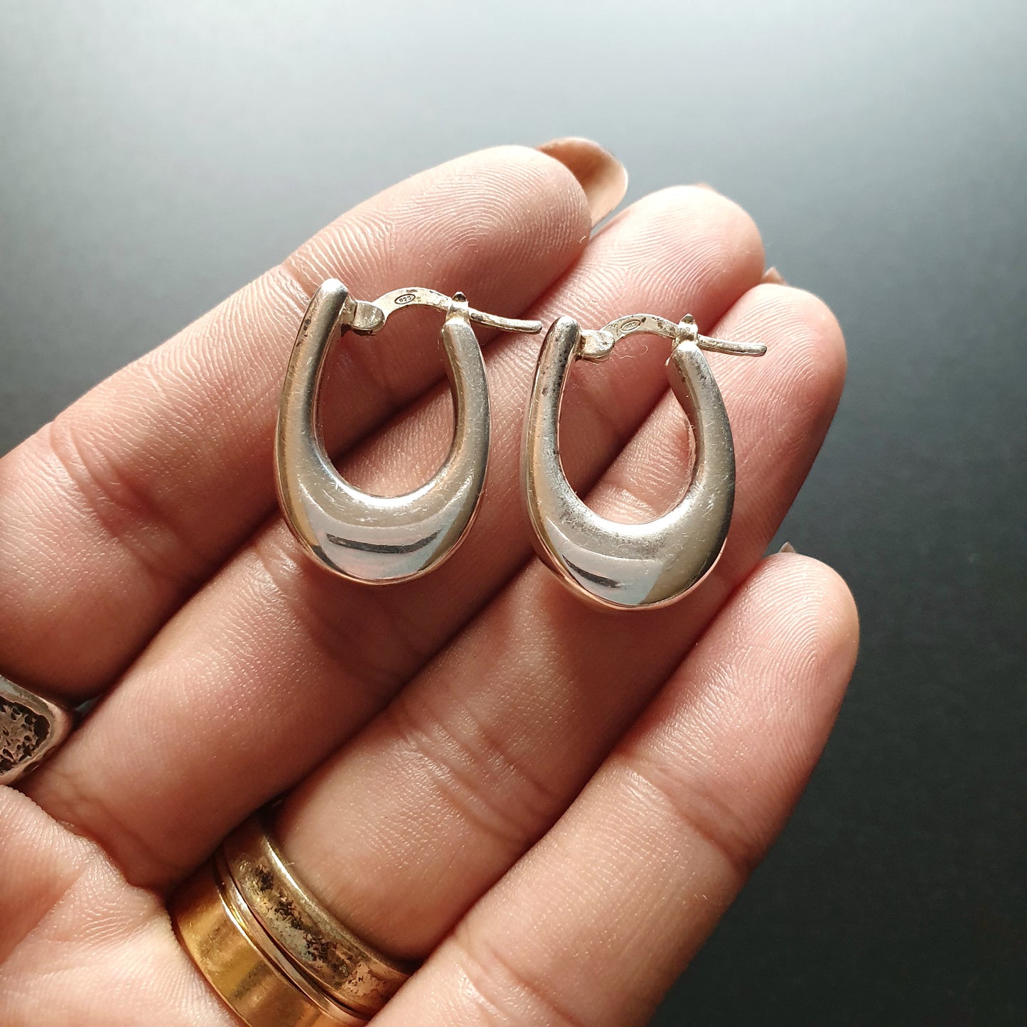 Earrings hoops sterling silver