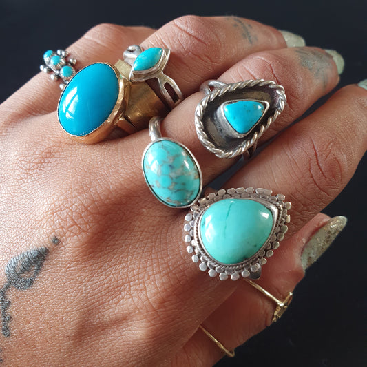 Turquoise ring sterling silver