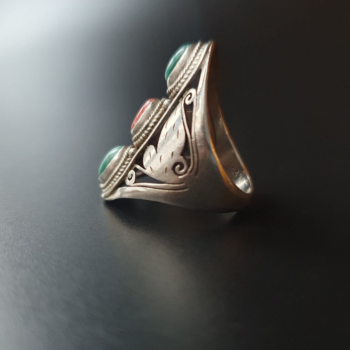 Boho ring, sterling silver ring