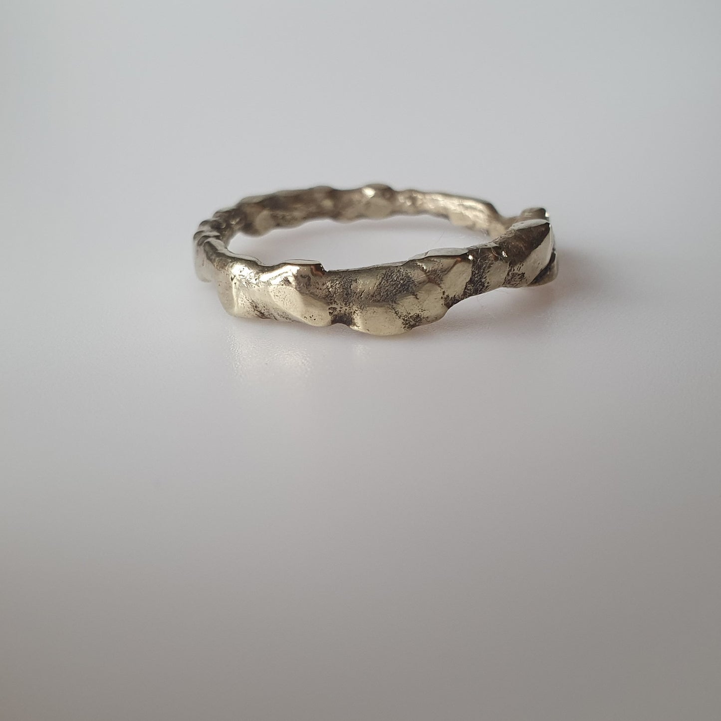 18ct gold plated on Sterling silver ring,Raw,Unrefined, Industrial,Bold,Unconventional,Edgy,Asymmetrical,Iregular,Chunky, Avant Garde, experimental, vintage