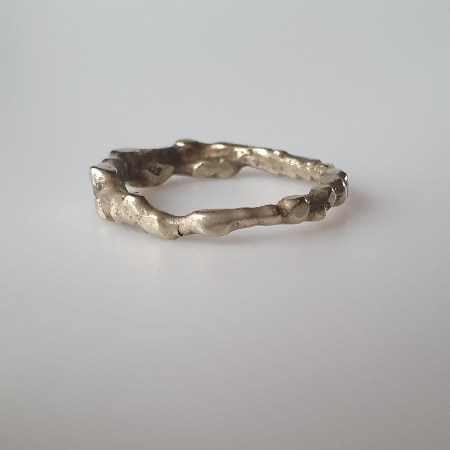 18ct gold plated on Sterling silver ring,Raw,Unrefined, Industrial,Bold,Unconventional,Edgy,Asymmetrical,Iregular,Chunky, Avant Garde, experimental, vintage