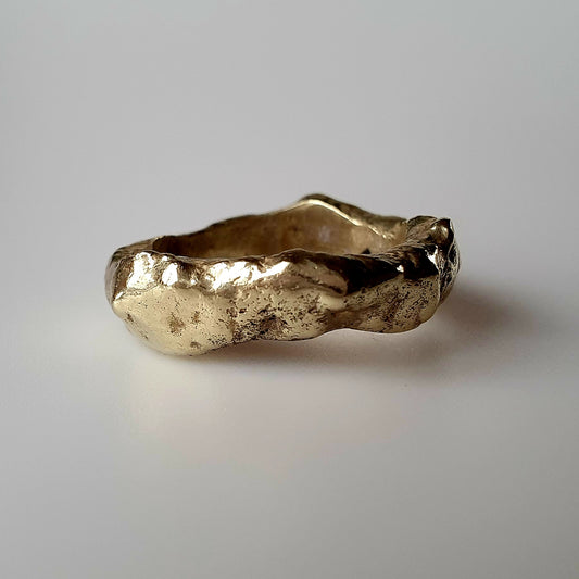 18ct gold plated, Ring, vintage, handmade, jewelry, gifts, unique, statement, stackable, sterling silver, relics, brutalist,punk,rock, gypsy, boho, designer