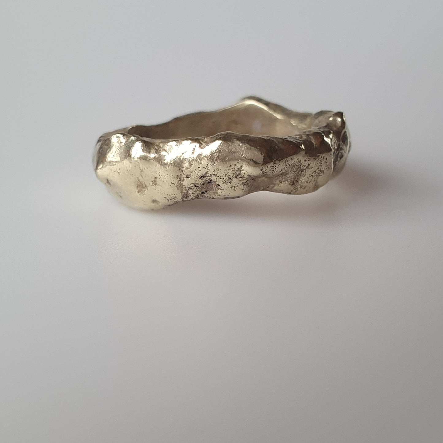 18ct gold plated, Ring, vintage, handmade, jewelry, gifts, unique, statement, stackable, sterling silver, relics, brutalist,punk,rock, gypsy, boho, designer
