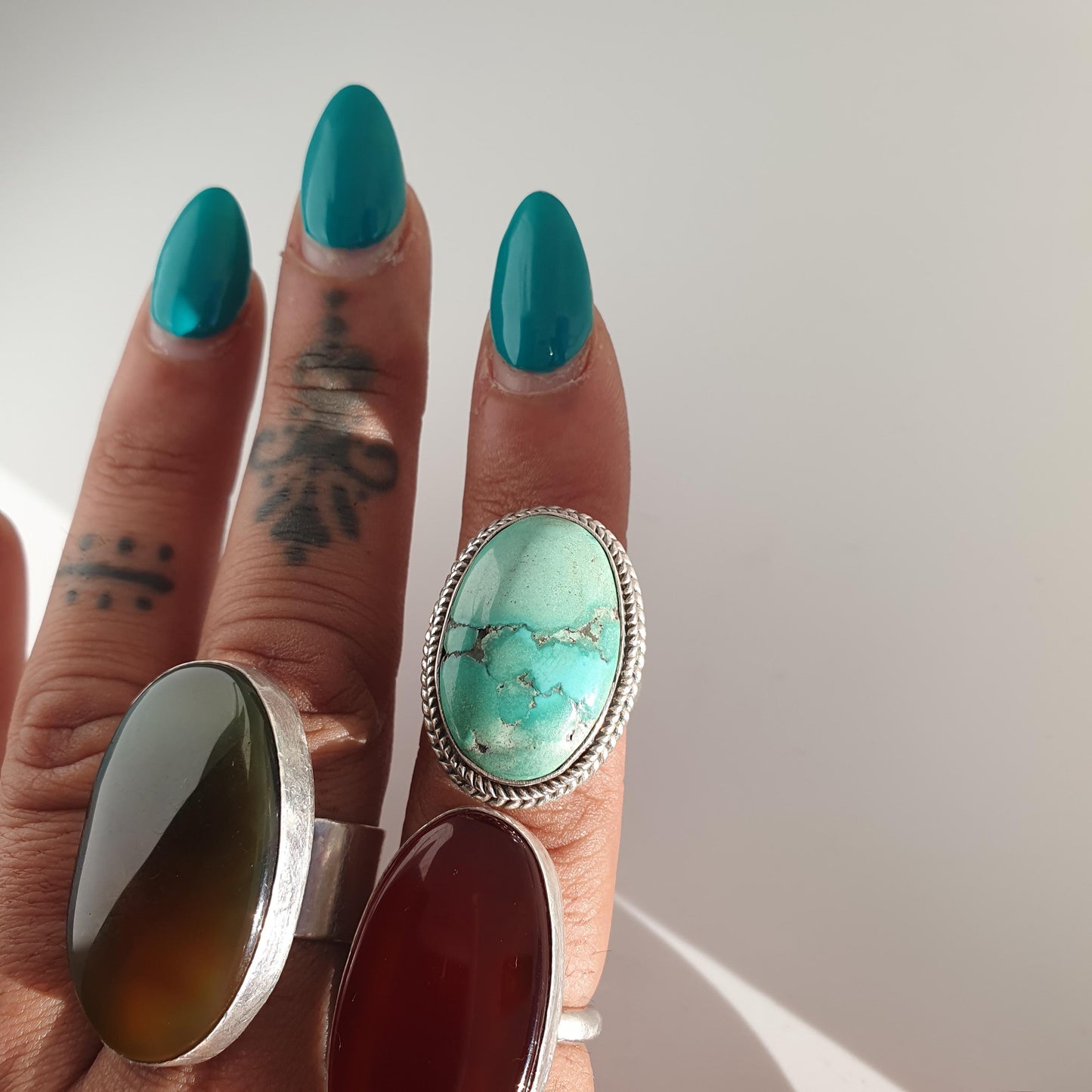 Turquoise Ring, Oval Ring Unisex, Unique Charming Chunky Oversized Gemstone Rings,Navajo Southwest Style, Boho,Metaphysical Properties,925