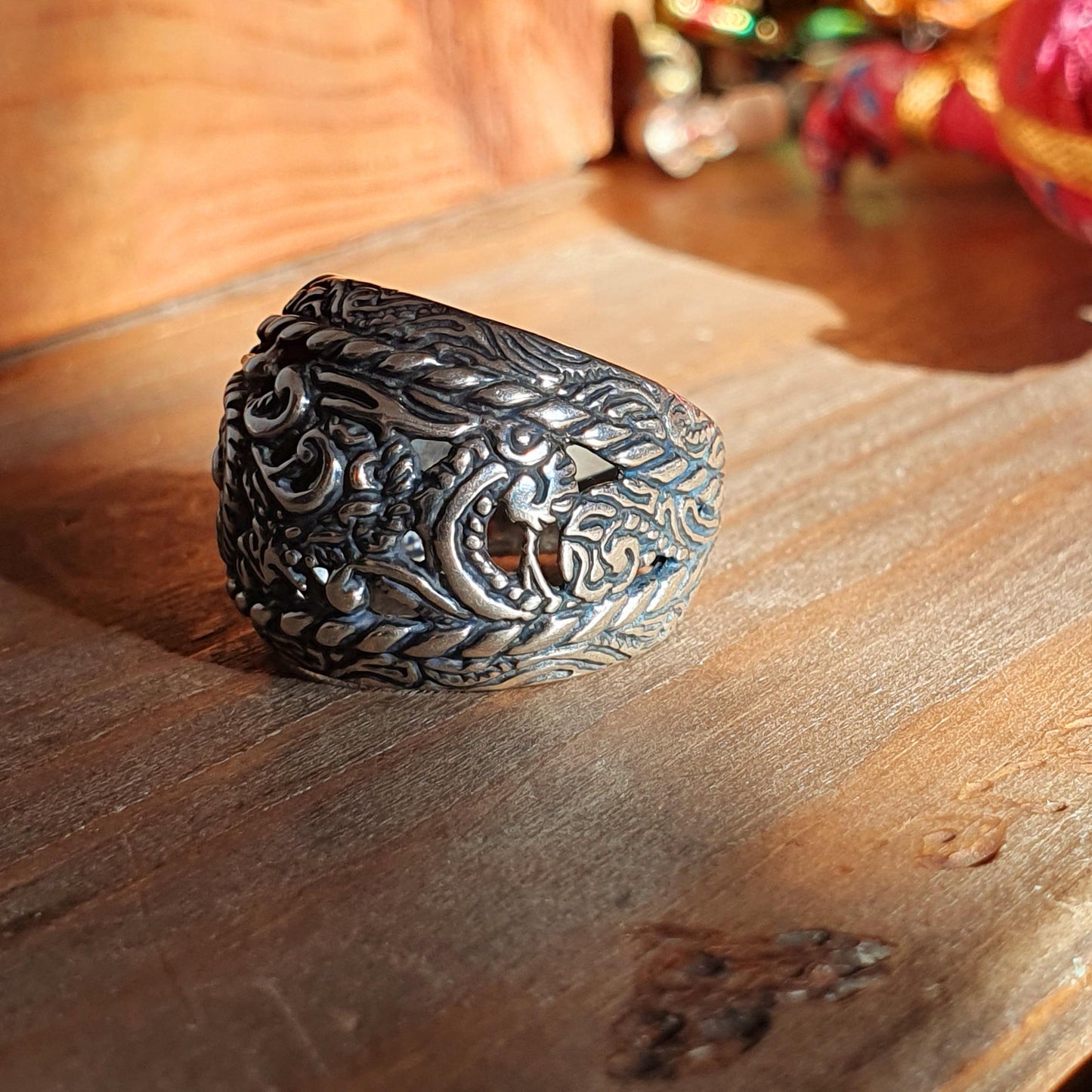 Statement Ring,Chunky Sterling Silver Ring,Boho Ring,Ornate Design,Vintage Native Designer Carolyn Pollack Relios Ring,Signed,Open Scrolls