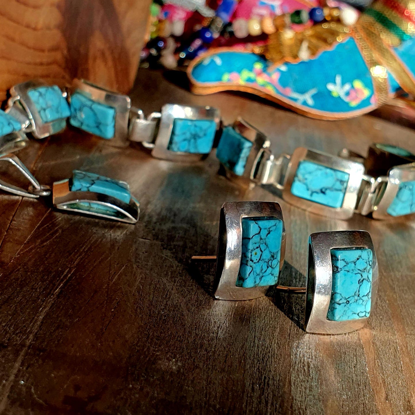 Jewellery Set for Women,Turquoise,Earrings,Pendant,Bracelet,Studs, Sterling Silver Jewellery,Necklace,Gifts,Statement Jewellery,Vintage,925