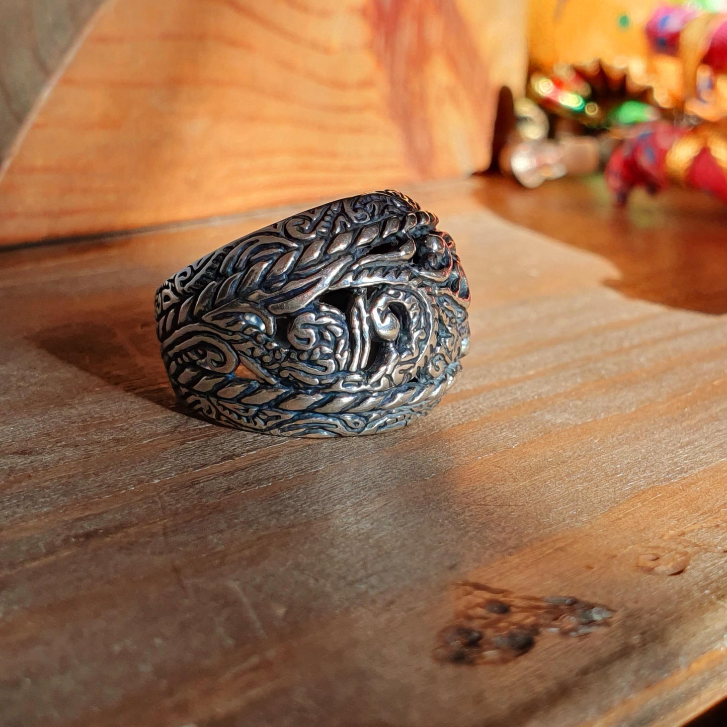 Statement Ring,Chunky Sterling Silver Ring,Boho Ring,Ornate Design,Vintage Native Designer Carolyn Pollack Relios Ring,Signed,Open Scrolls