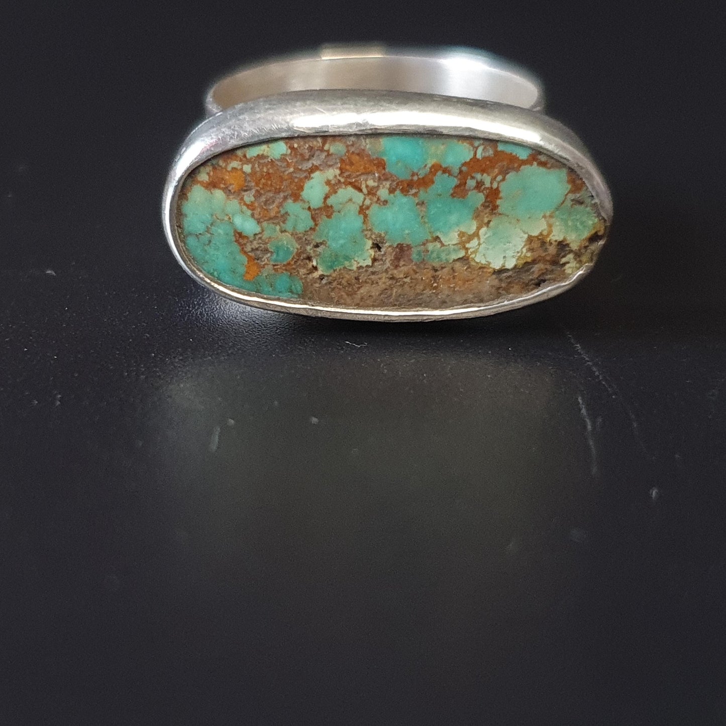 Turquoise ring, organic raw large Turquoise ring in sterling silver, handcrafted vintage, antique Turquoise gemstones, rare cabachon, 925