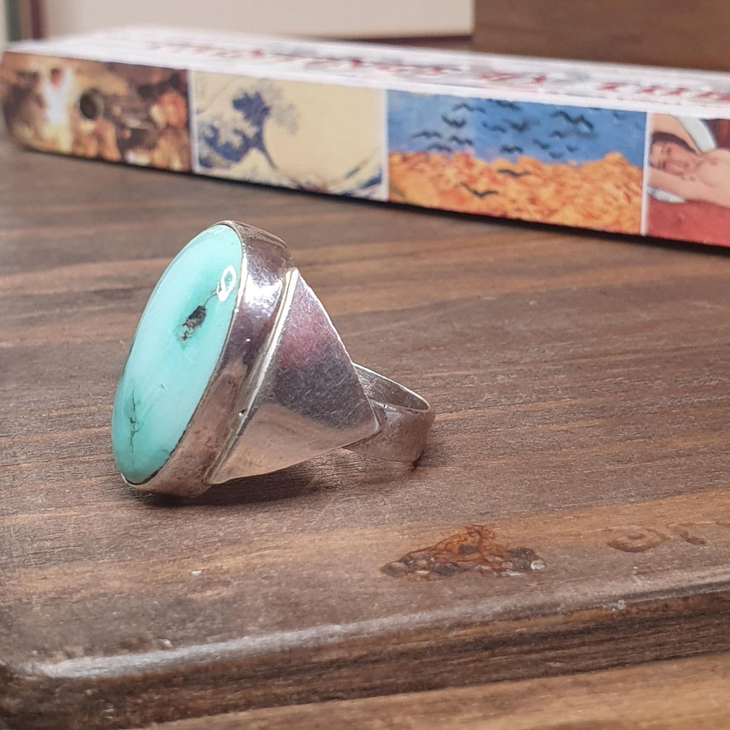 Turquoise Ring, Oval Ring Unisex, Unique Charming Chunky Oversized Gemstone Rings,Navajo Southwest Style, Boho,Metaphysical Properties,925