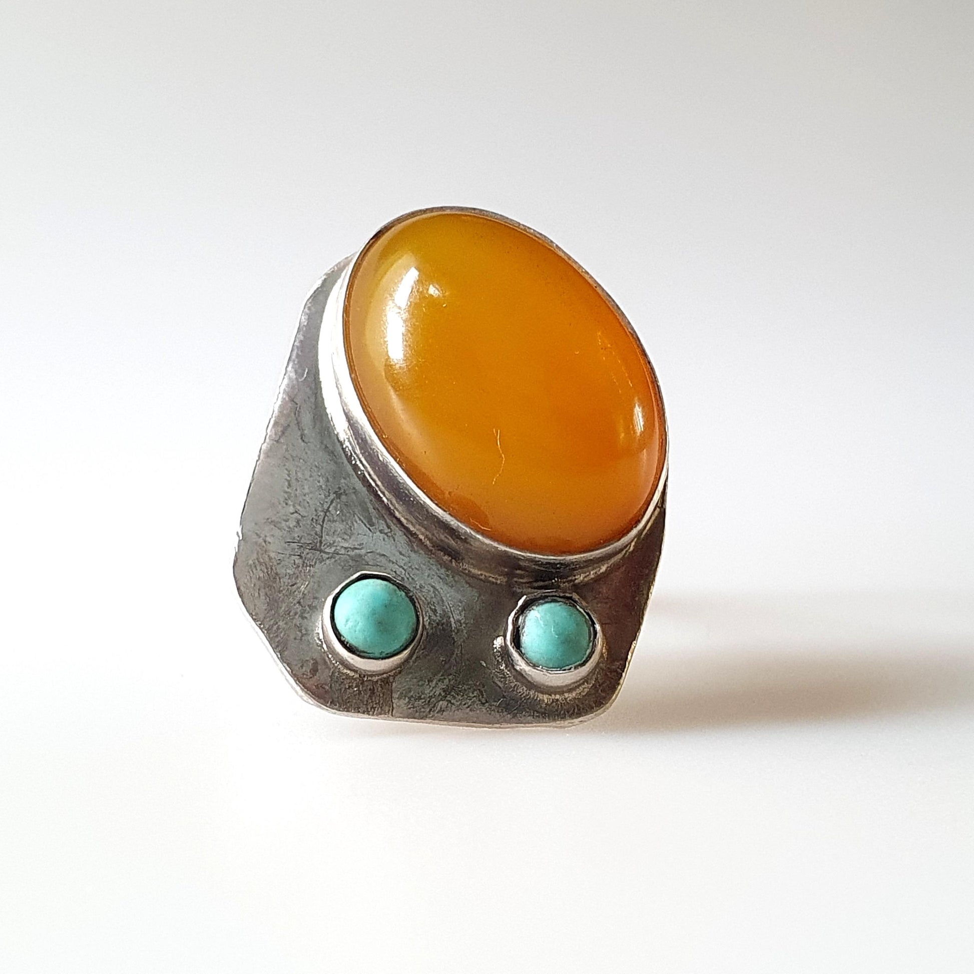 Yellow,carnelian,Ring,handmade,uniqueoblong,silver,turquoise,accent