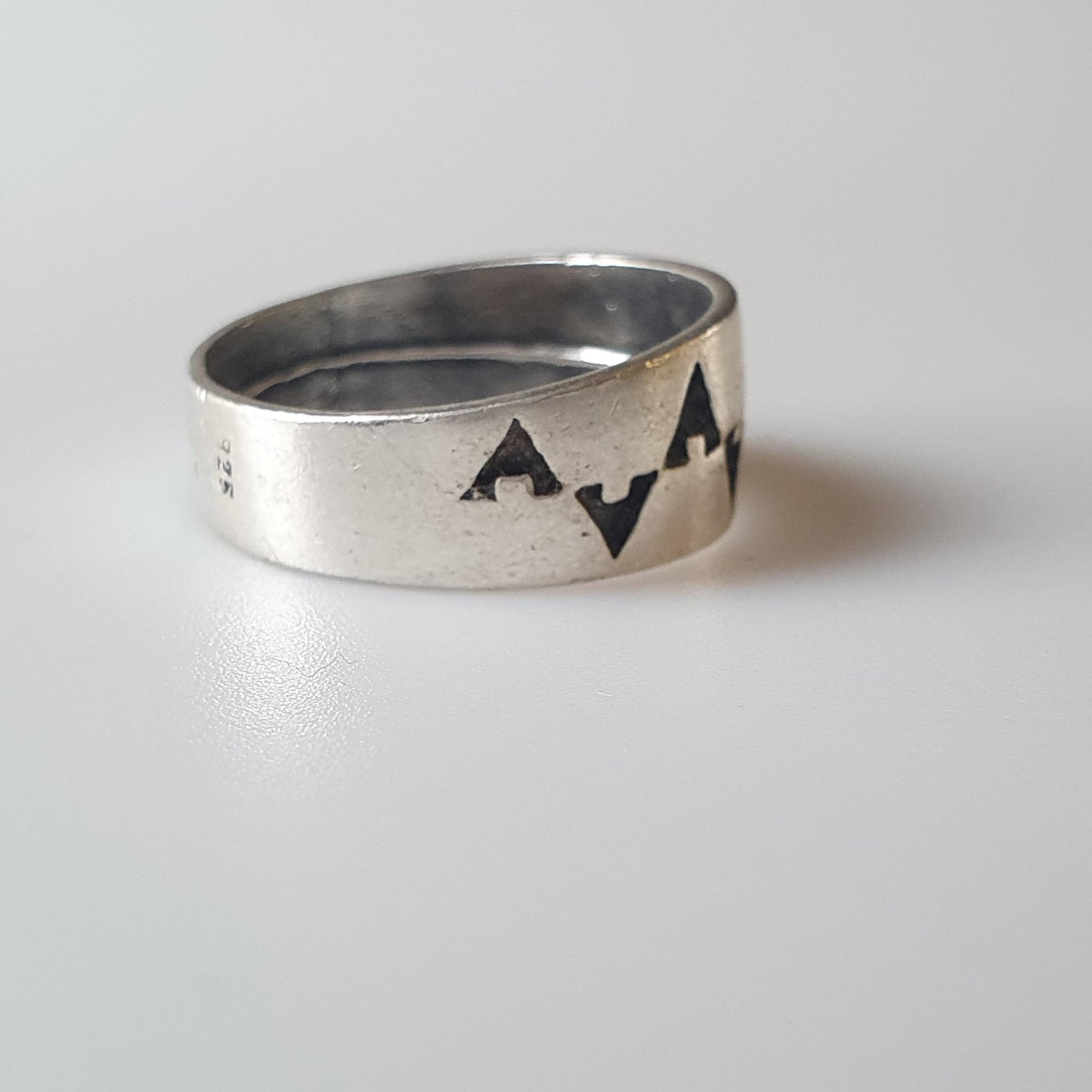 Aztec Ring in Solid Sterling Silver, Handmade Vintage Jewellery, Unique Rare Collection, Beautiful Gift's for Women and Men, UK O 1/2