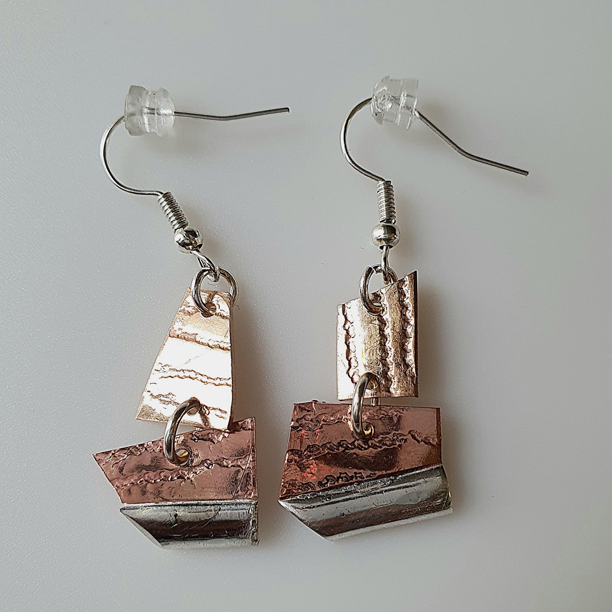 Copper,silver,earrings,dangle,drop