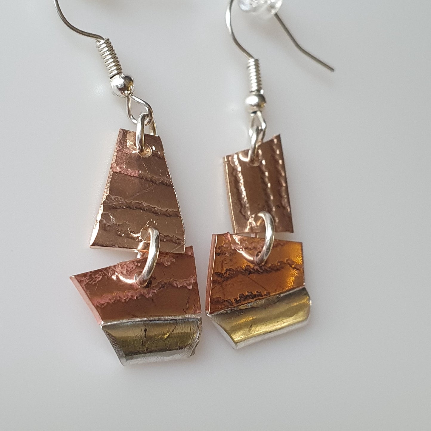 Earrings, dangle, Pierced ears, sterling ,Copper,Unique,Handmade ,Elegant and Classic, Affordable Gifts,Stylish 925,Mixed Metal,Modern