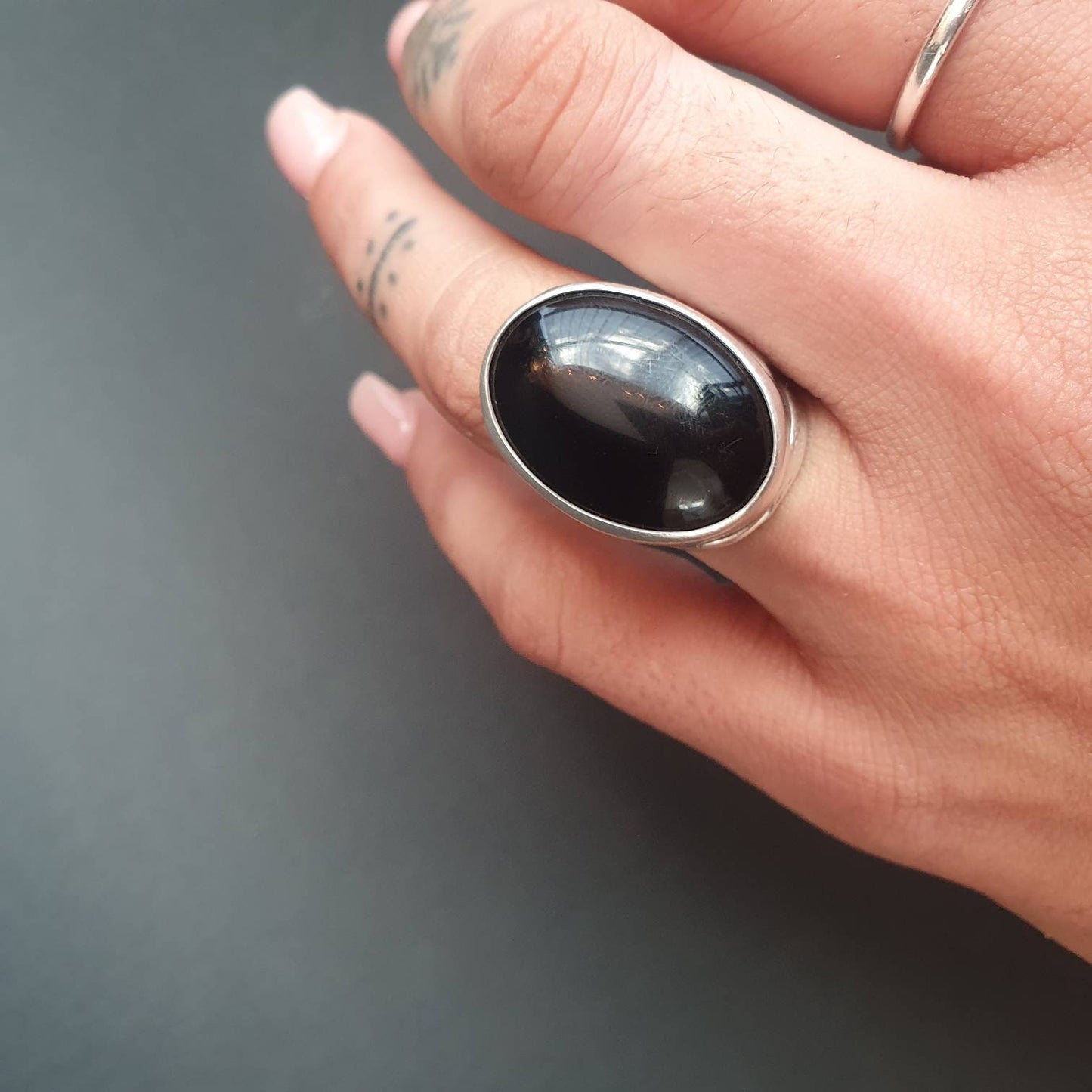 Chunky statement ring, black onyx ring 925, sterling silver Statement ring 925, large black onyx ring, Gothic ring, witchy ring, tribe ring