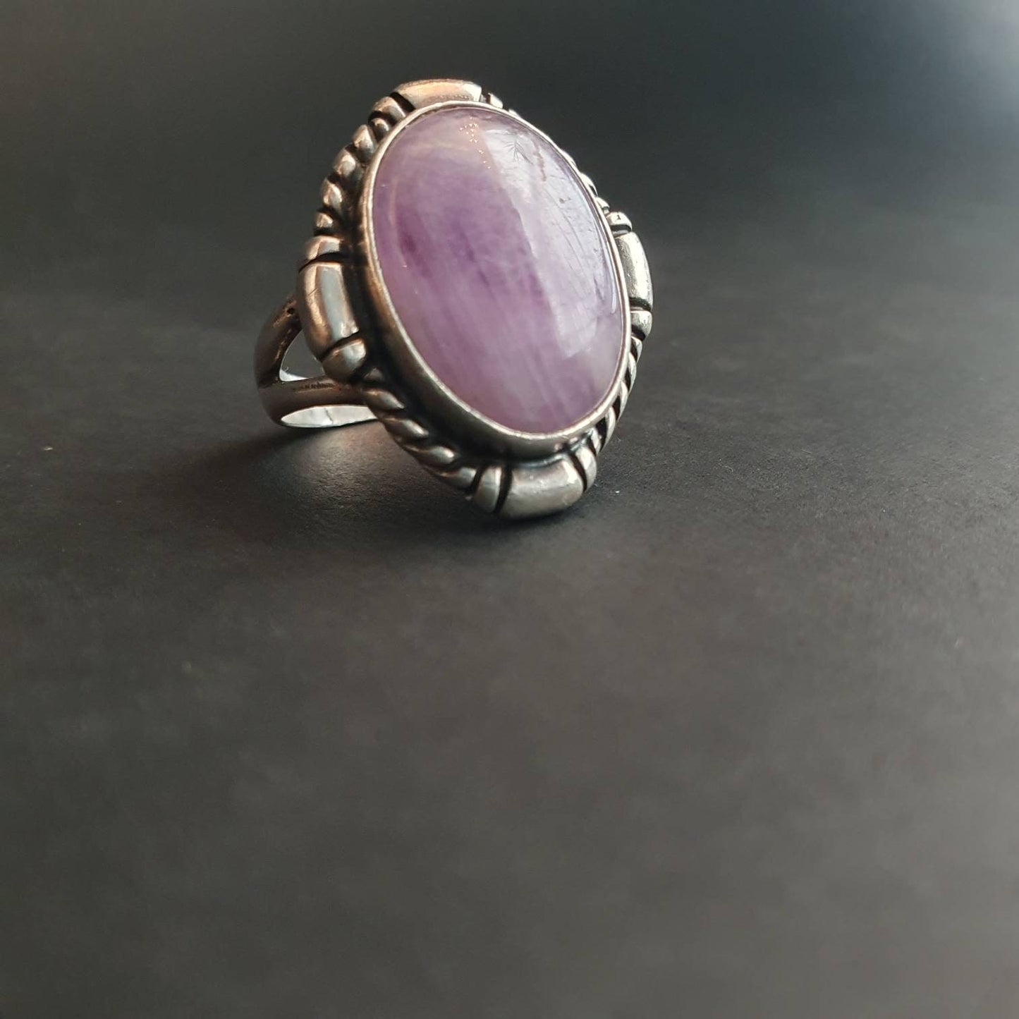 Amethyst ring, sterling silver Statement ring, Chunky ring, ornate ring, British Hallmarked jewellery