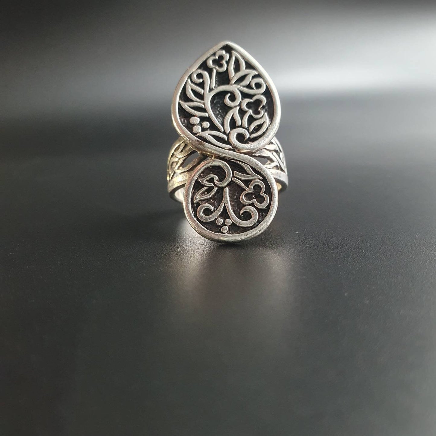Sterling silver ring, statement ring, suarti Jewelry, filigree Design, thumb ring, chunky ring, floral jewelry, sterling silver, gifts