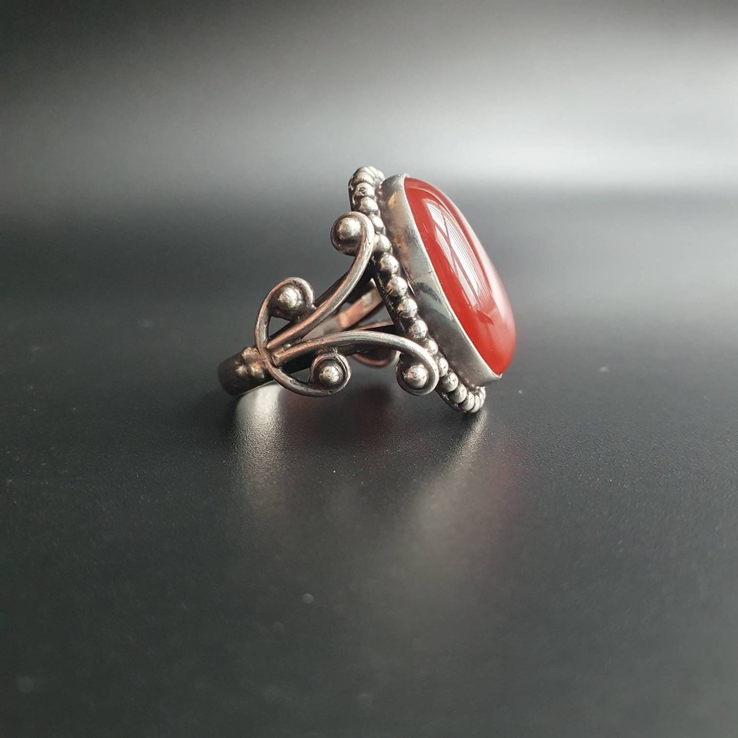 Chunky Ring, Sterling Silver Statement Ring, Carnelian Gemstones, Statement ring, Unisex Gifts jewellery