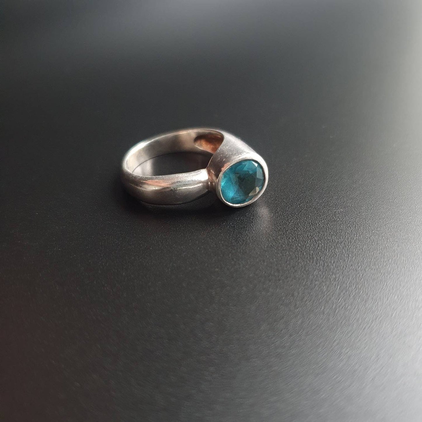 Silver ring, statement ring, aquamarine gemstone, ring, sterling, jewelry, gifts, horn, unique jewelry, blue gemstone, silver jewellery,925