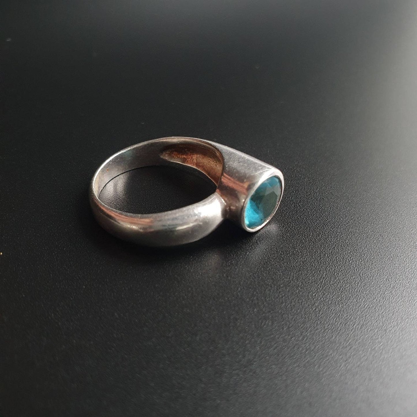 Silver ring, statement ring, aquamarine gemstone, ring, sterling, jewelry, gifts, horn, unique jewelry, blue gemstone, silver jewellery,925