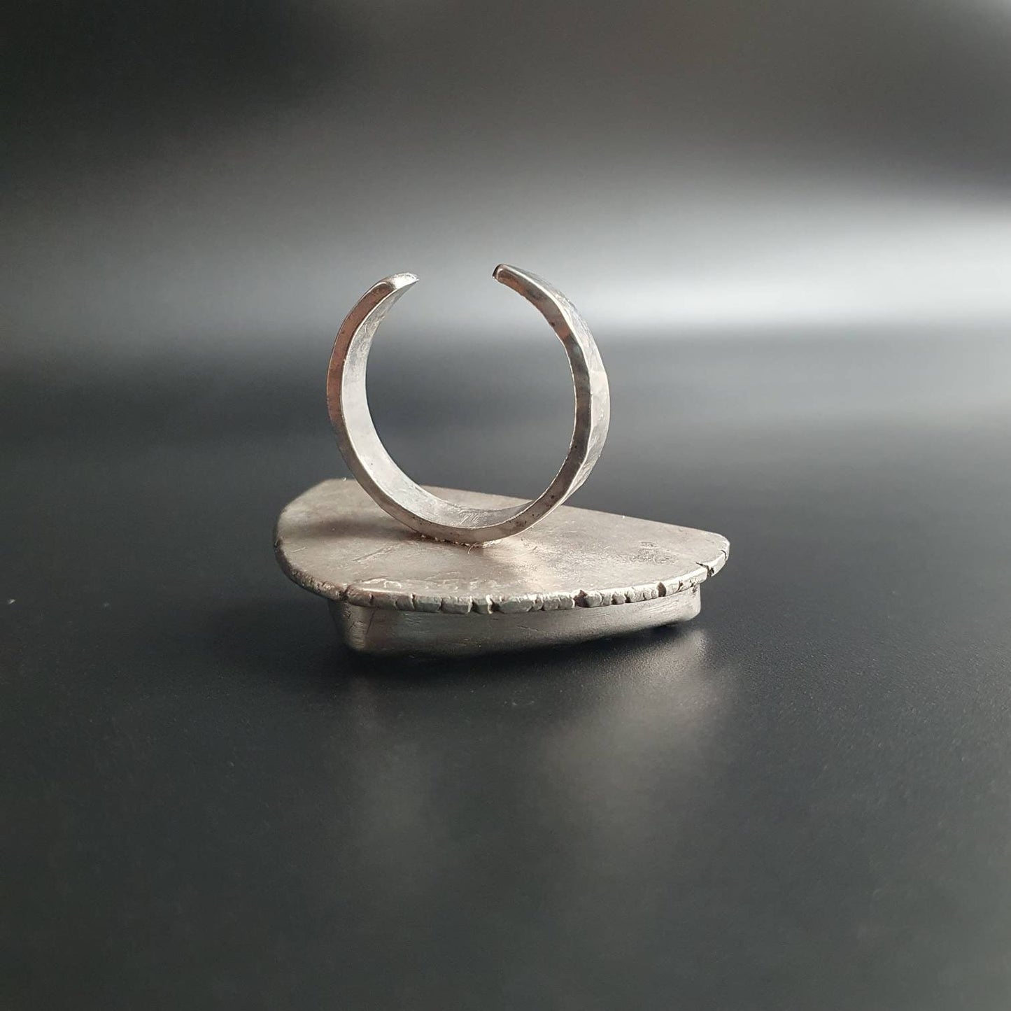 Sterling silver ring, adjustable, handmade, chunky, oversized, upcycled,vegan, ethical,gifts, artistic, historical,brutalist,raw, industrial