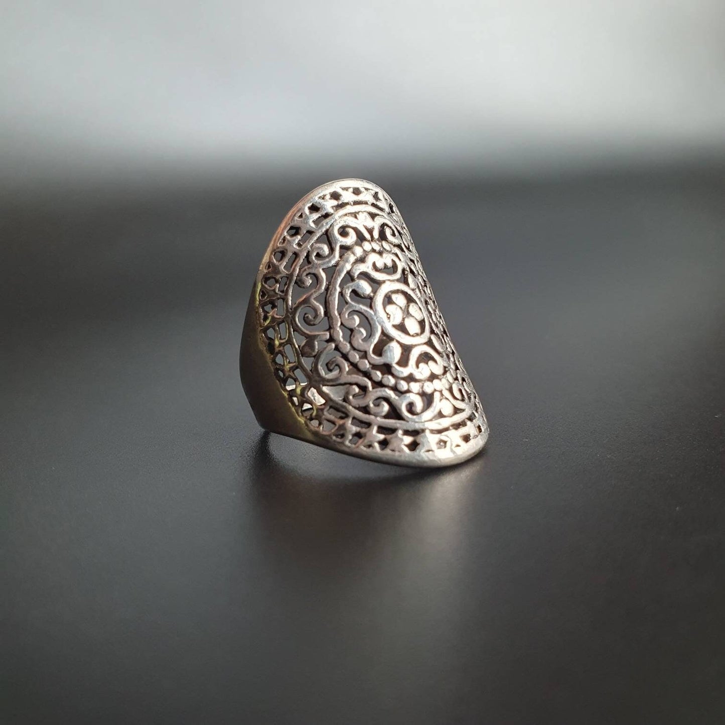 Celtic Ring,fantasy ring, sterling silver ring, statement ring, silver ring, filigree ring, thumb ring, chunky ring,boho jewelry, gifts