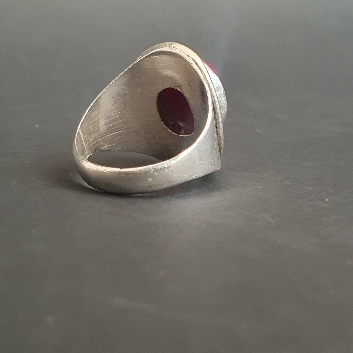 Ruby ring, statement silver ring, faceted Ruby, Chunky statement ring, statement jewellery, 925 ring Ruby setting