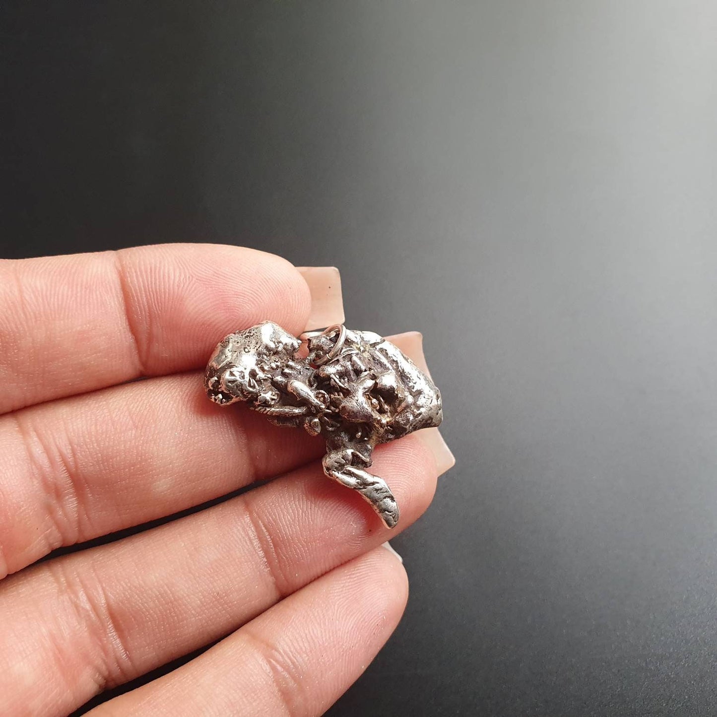Brutalist,Molten silver pendant, sterling silver, pendant, mangled,art, twisted, abstract, design, vintage, unique style, sterling silver jewelry