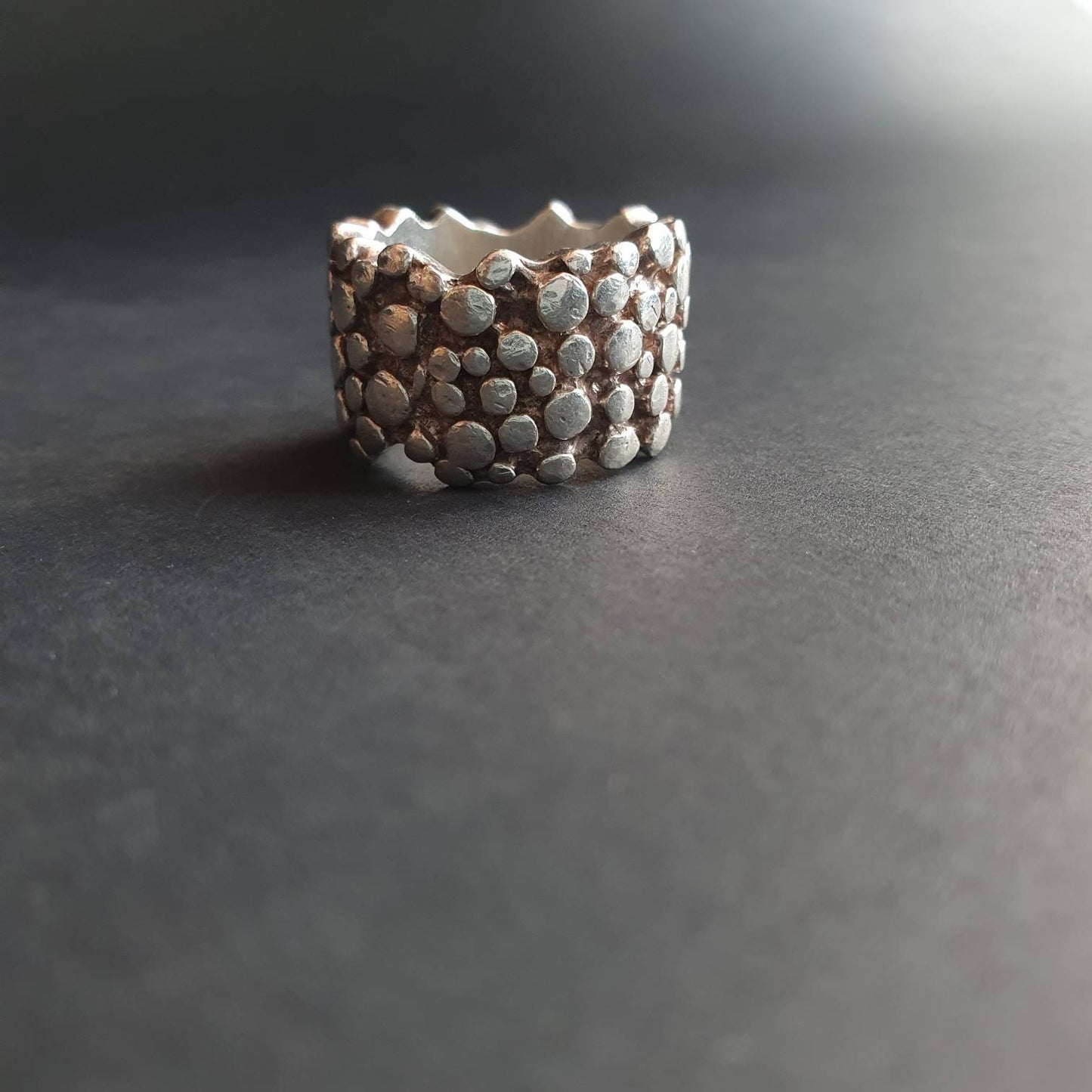 Band ring, sterling silver Statement ball ring textured ring, Chunky ring, gifts for everyone,