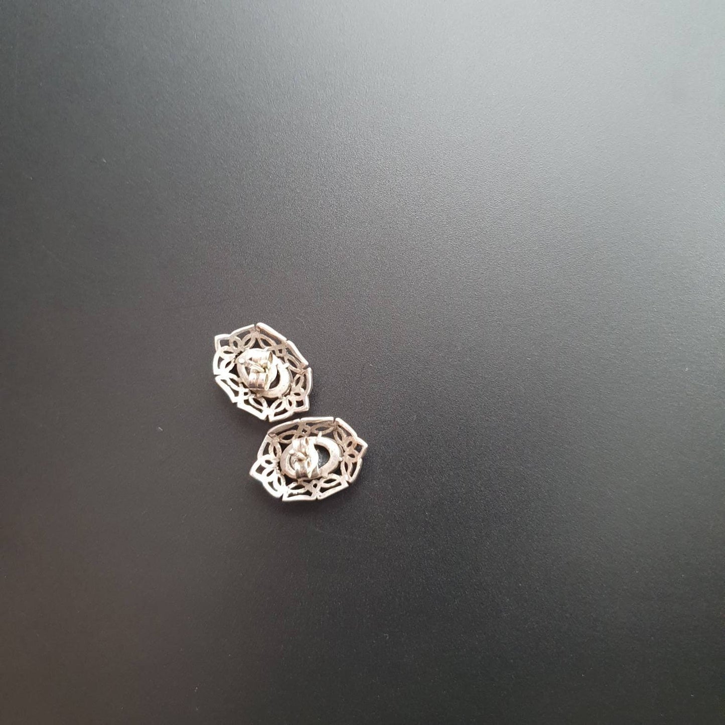 Studs, silver studs, silver earrings, statement stud earrings,  black onyx gemstone, Victorian earrings, classic gits,