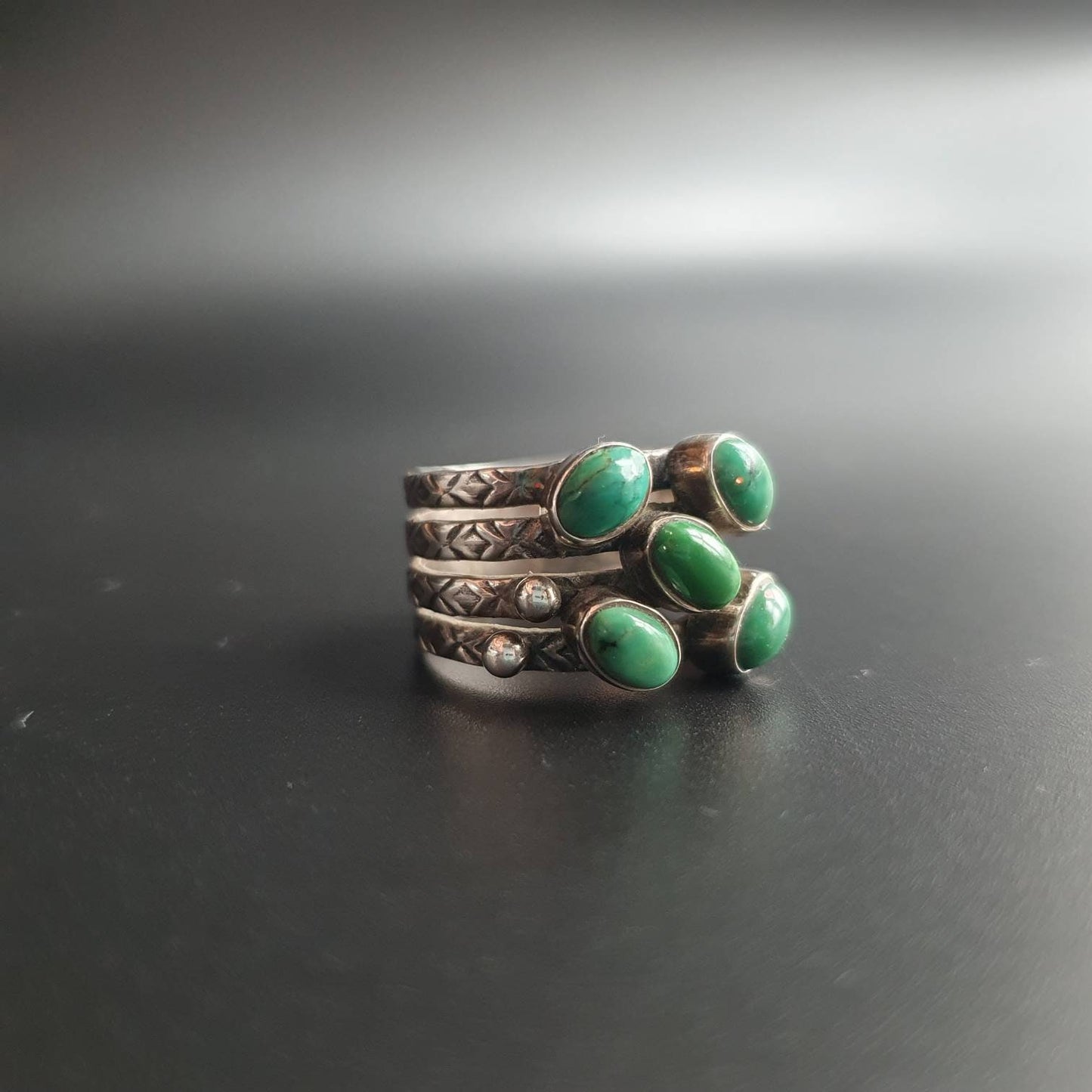 Turquoise ring, multi stone ring, sterling silver jewelry, vintage, handmade, stackable rings, statement jewelry, gifts, unisex, Navajo