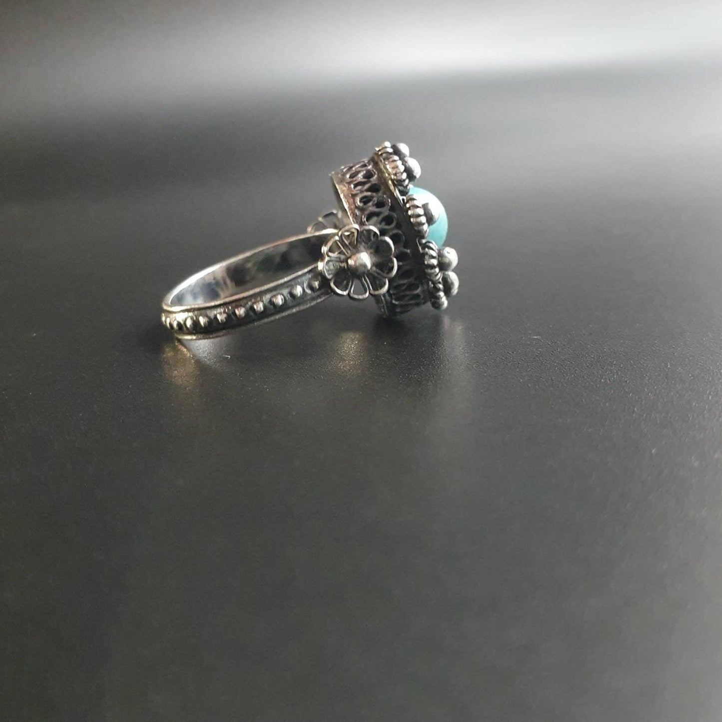 Antique ring, sterling silver ring, statement ring, turquoise, blue, gothic Ring, tribal jewelry, sterling, gift's, vintage,