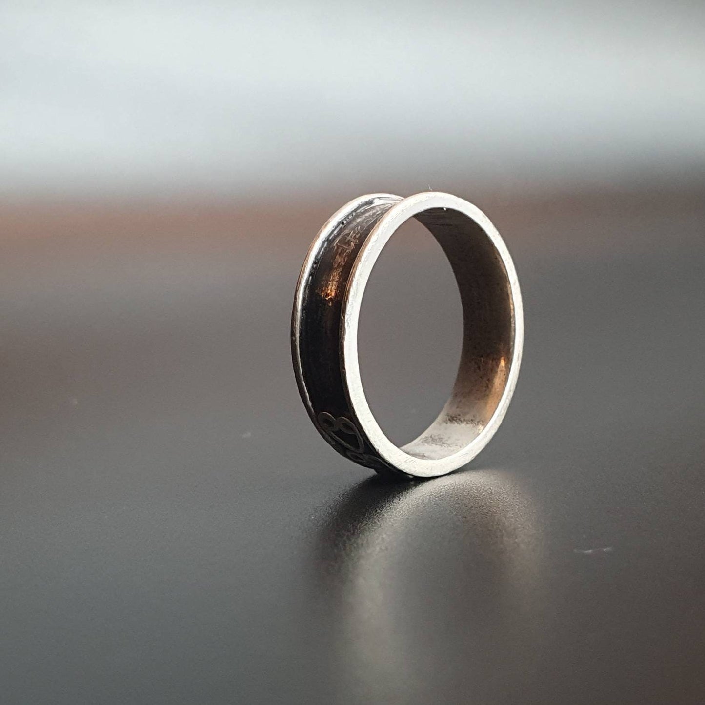 Band ring, sterling silver ring, statement ring, thumb ring, men's ring, handmade, vintage jewelry, unique gift, sterling jewelry, unisex