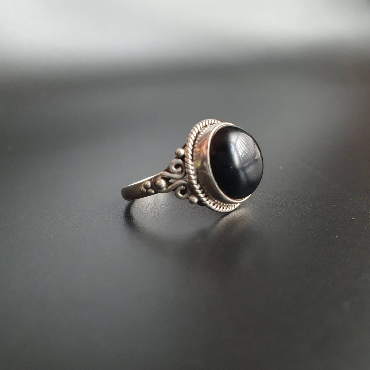Silver ring, gothic Ring, tribal jewelry, sterling silver ring, statement ring, unisex ring, witchy cult, gypsy witch,boho witch,925, onxy