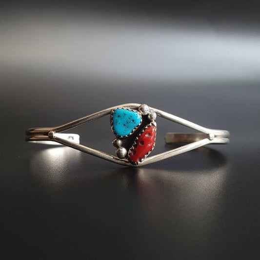 Cuff Bracelet, Navajo Bracelet, Boho festival hippi Bracelet Gift, Bracelet Cuff, Turquoise Bracelet, Silver Bracelet, Coral Adjustable Cuff