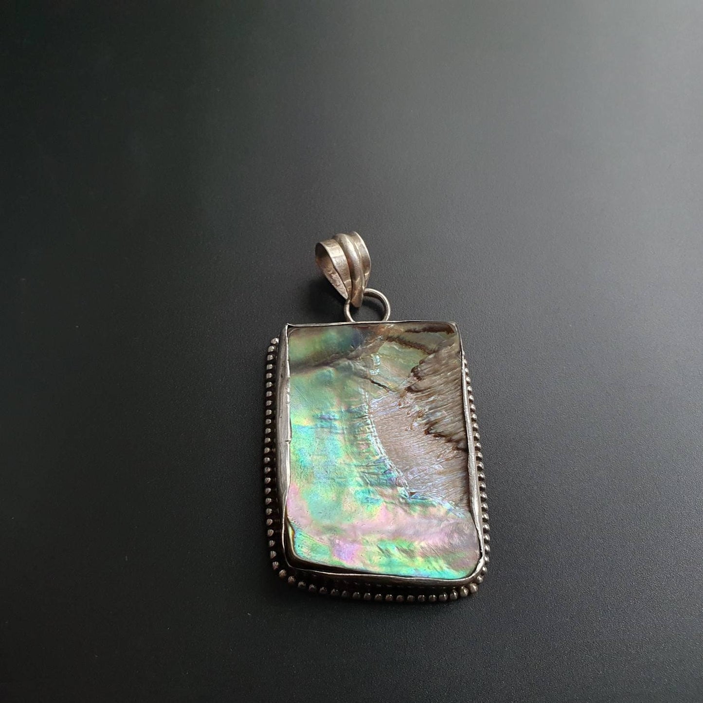 Statement pendant, sterling silver pendant, necklace, gifts, chunky pendant, mother of pearl, gifts, unique jewelry, handmade, vintage