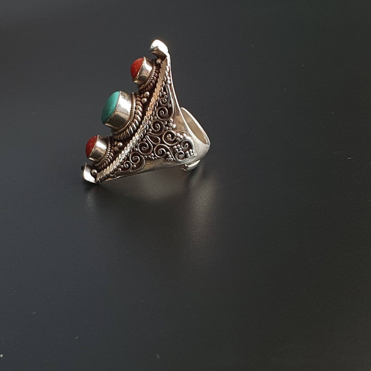 Ring, Ethnic, Tribal, Vintage, Handmade, Unique, Antique, Jewellery, Sterling Silver ring, Statement Ring,Multi Stone ring,Gifts