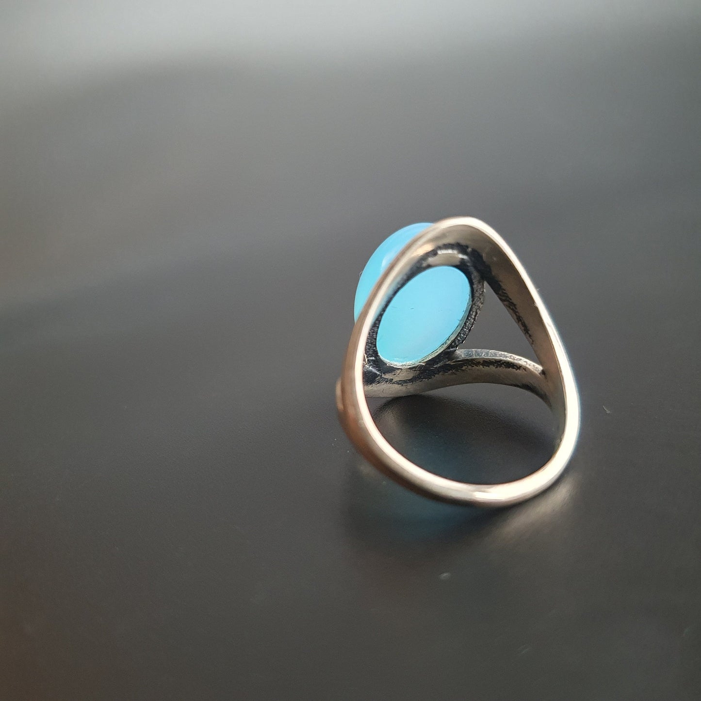 Silver ring, sterling, chalcedony,blue, beautiful, authentic,rings, jewelry, gifts, vintage, handmade,luxury, fast shipping, exclusive,925
