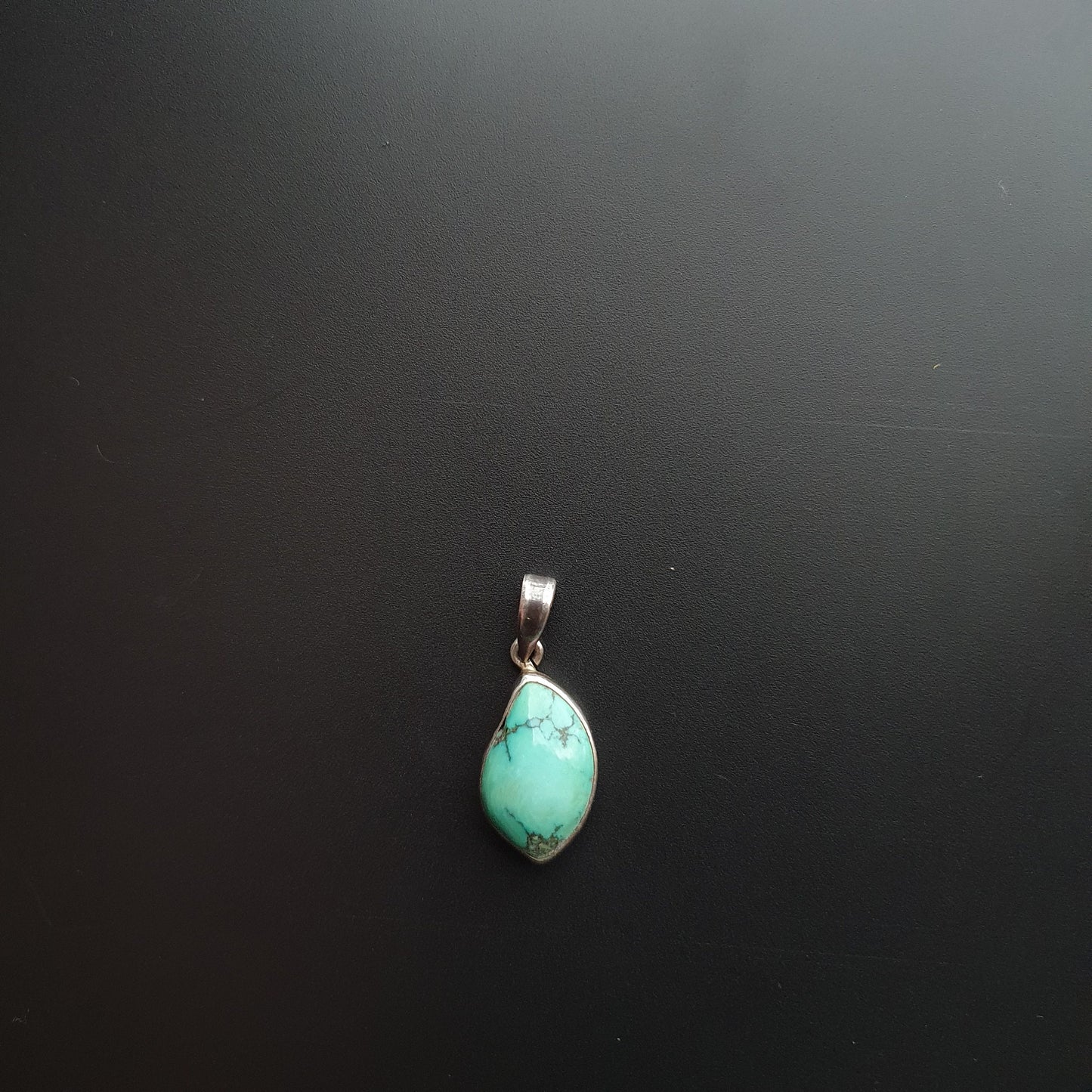 Turquoise pendant,Jewellery, Silver Pendant, Green Turquoise gemstone, Sterling Silver Vintage Pendant Necklace, Gift,marquise Gemstone Pend